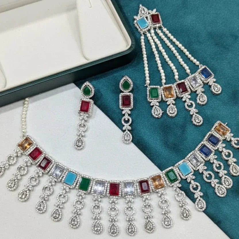 Zircon Necklace Set for Women – AD Super Design Premium Quality