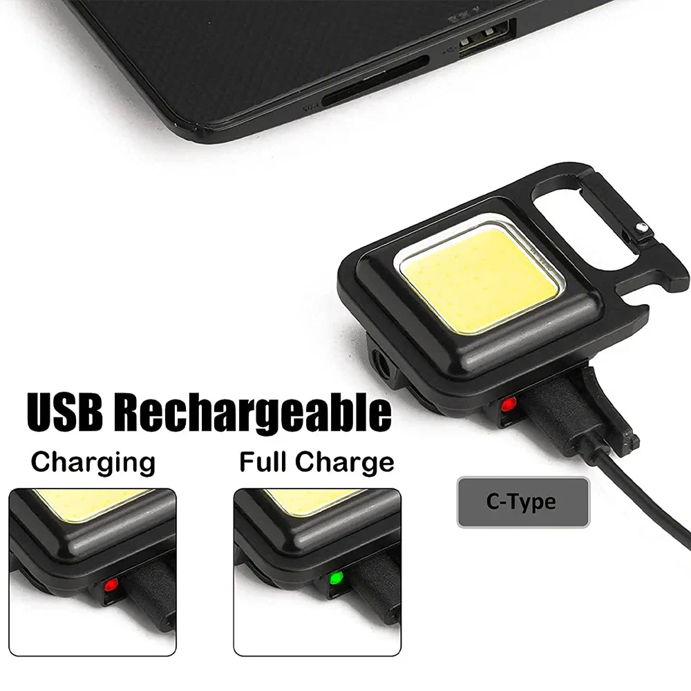 Mini Keychain Flashlights - 4 Light Modes Rechargeable Keychain Light
