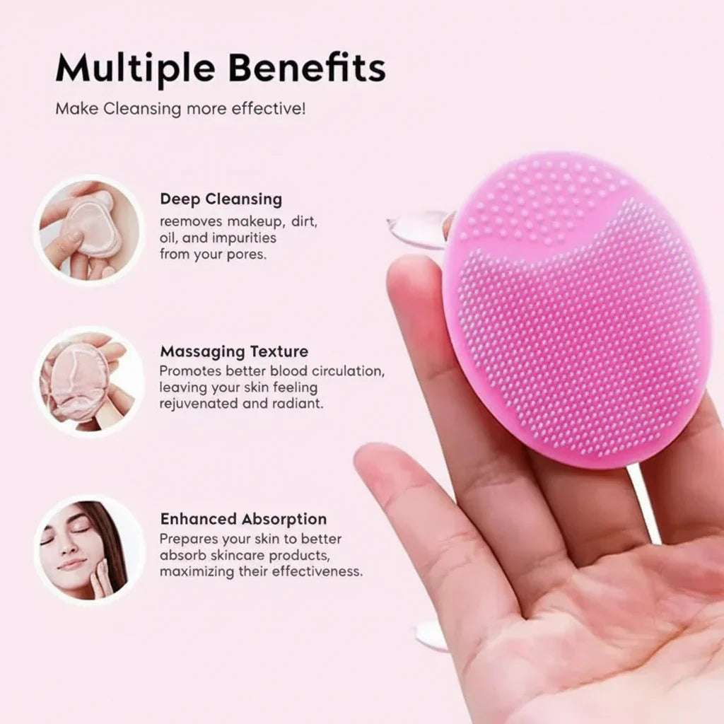 Portable Facial Cleaning Mat Pad Scrubber Silicone Face Cleansing Brush