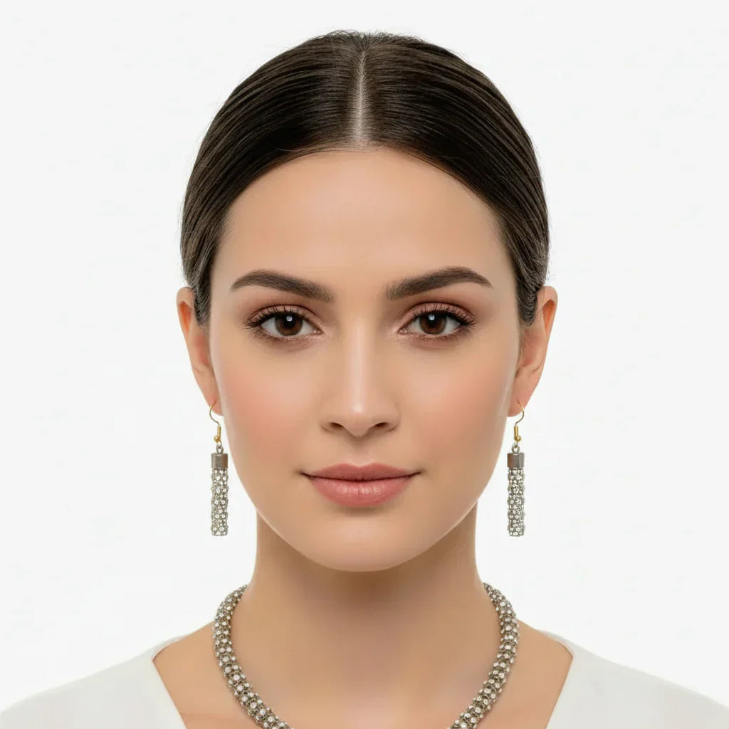 Stone Silver Chain Necklace