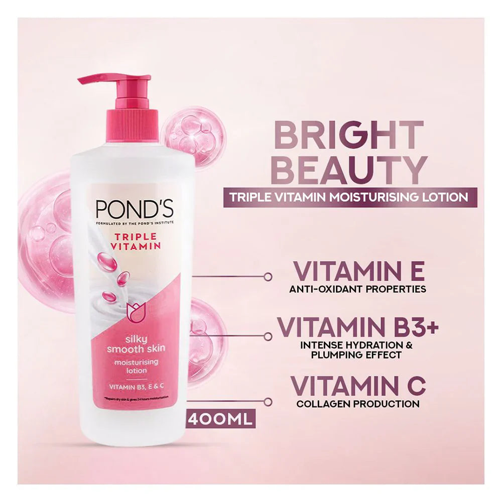 Pond's Triple Vitamin Moisturizing Lotion, Silky Smooth Skin