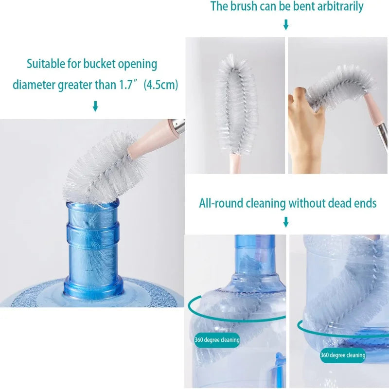Long Bottle Cleaning Brush, 20 Inches Bottle Cleaner Brush, Nylon Bristles and Stainless Steel Handle