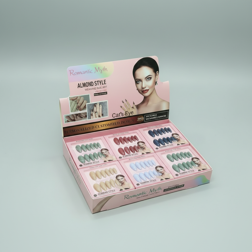 Romantic Myth Almond Style Press On Gel Nails - Each Box 12Pcs