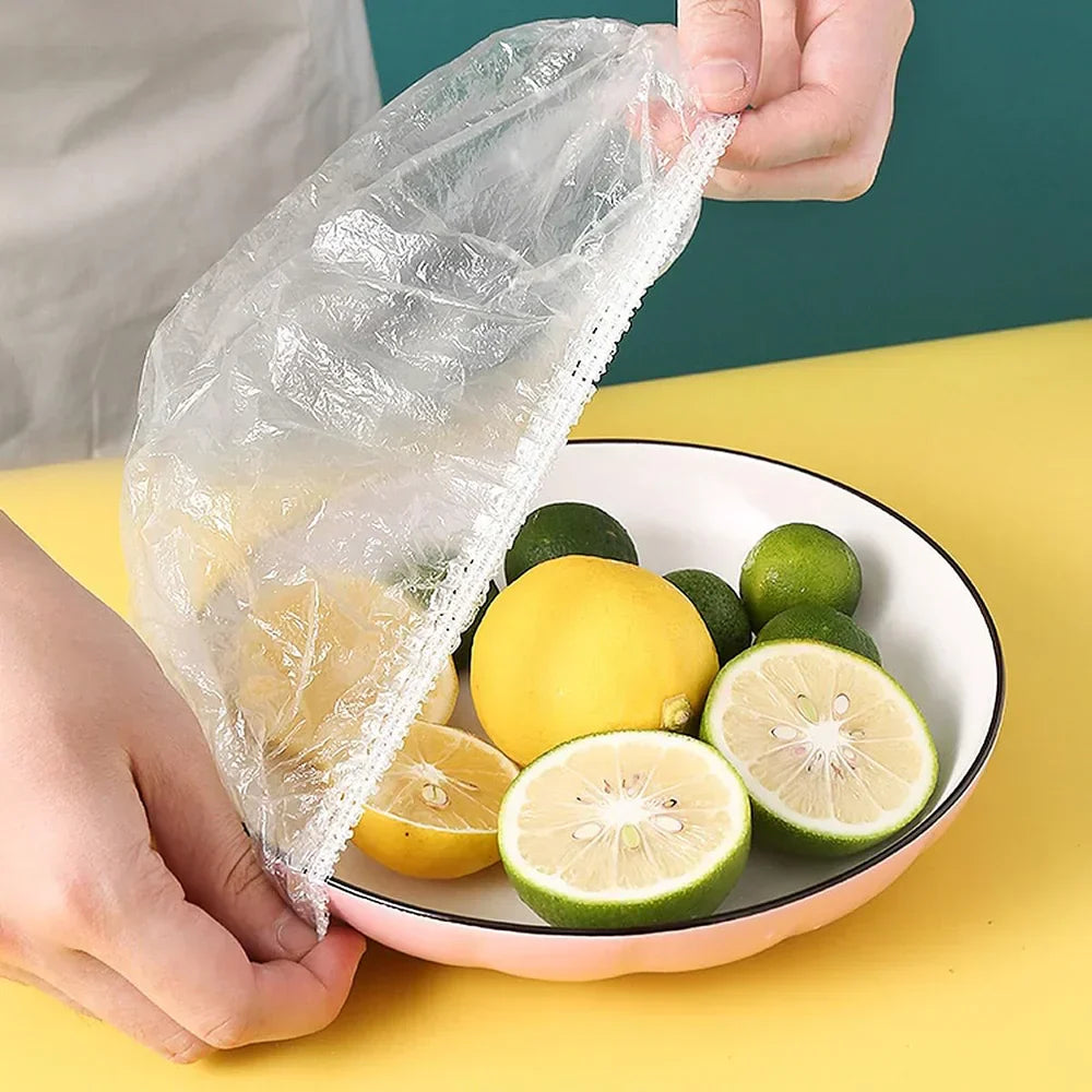 Disposable Plastic Food Cover - 100Pcs