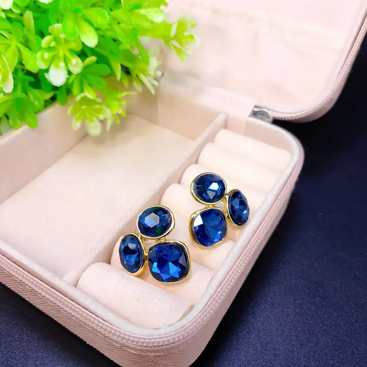 Colorful Oval Geometric Stud